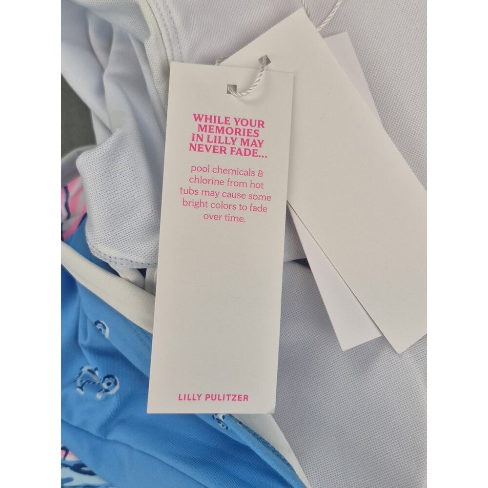 Lilly Pulitzer Novi One Piece Swimsuit Lunar Blue A Lil Nauti New Womens Size 0 - Picture 5 of 8